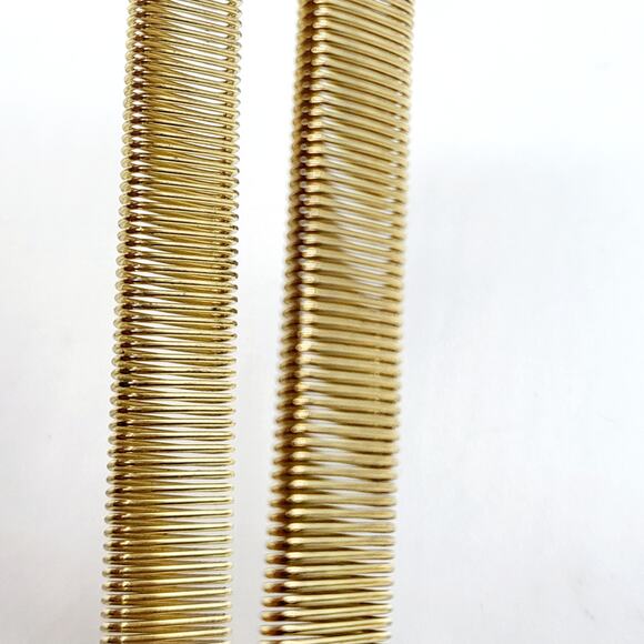 Vintage Cobra Stretch Antique Statement Bracelet Gold Tone Ribbed from The 80's - Picture 7 of 8